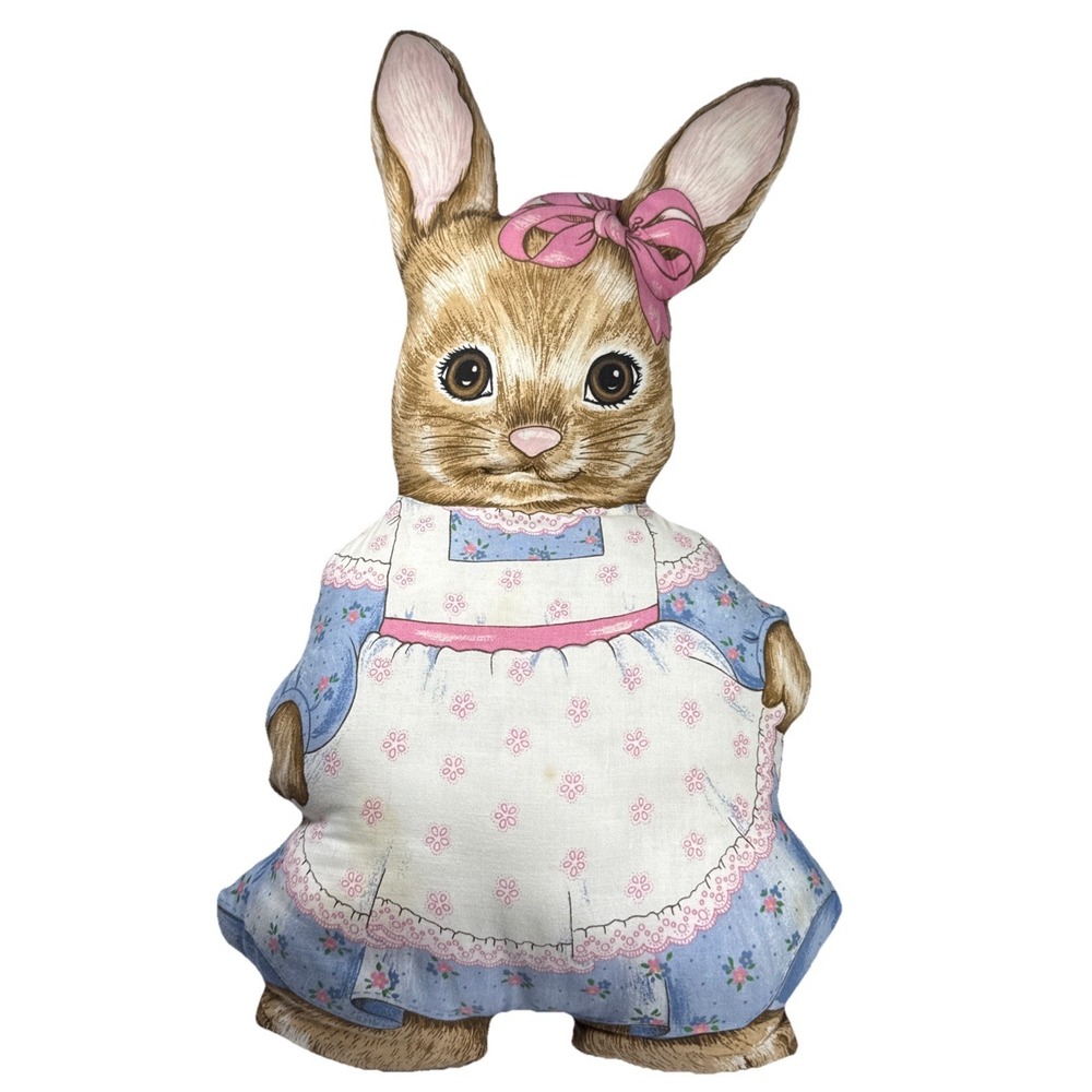 Vintage Clover Cottontail, plush lady rabbit stuffed Bunny 18"